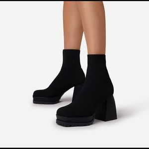 Black Chunky heel boots from EgoShoes, new with tags, size 9